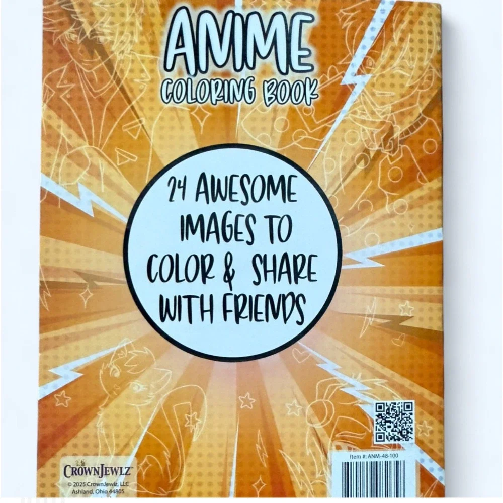 CrownJewlz‎ Anime Coloring Book 24 Fun Images Manga Style Art ANM-48-100